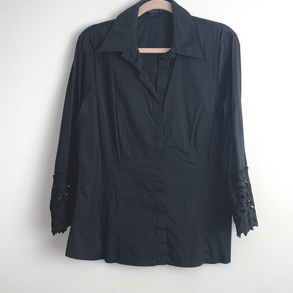 BCBGENERATION Button-Down Shirt Embroidery Cuffs L